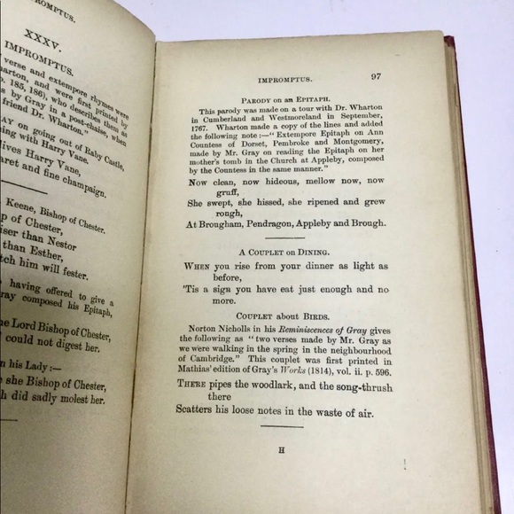 Antique Book Is Of The Poetical Works Of Thomas Gray, By John Bradshaw - Picture 8 of 11
